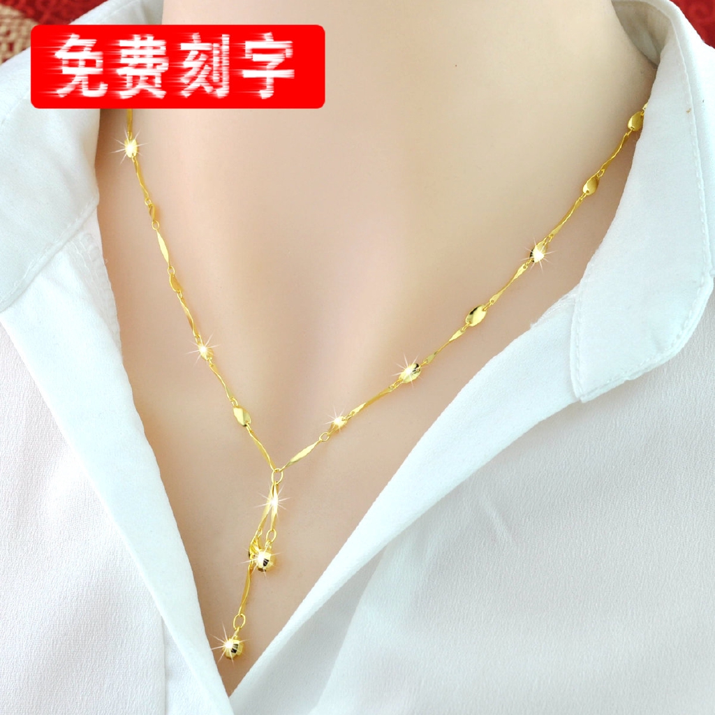 Perak kalung wanita S925 sterling silver Korea 18 K warna Perak kalung wanita S925 sterling silver Korea 18 K warna