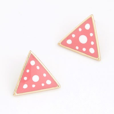 LRC Anting Tusuk Define Dot Pattern Triangle Shape Alloy Stud Earrings