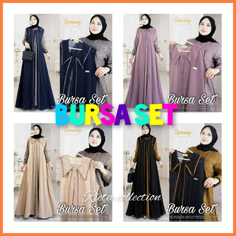 FASHION MUSLIM PAKAIAN WANITA GAMIS BURSA SET MAXY KEKINIAN TERMURAH