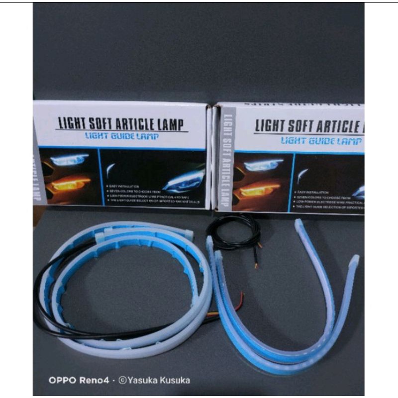 Lampu Alis LED Sen Running 30 CM BIRU KUNING Mobil Vios