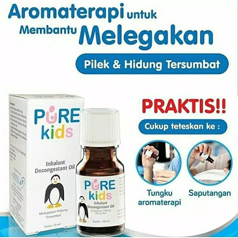 Pure Kids Inhalant Decongestant Oil 10ml x2 Paket Tungku Aromaterapi Anak