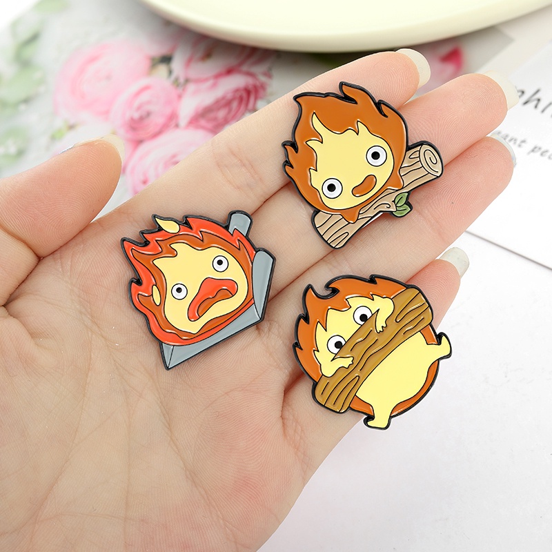 Bros Pin Enamel Desain Kartun Anime Demon Cassifah Moving Castle Untuk Hadiah Anak