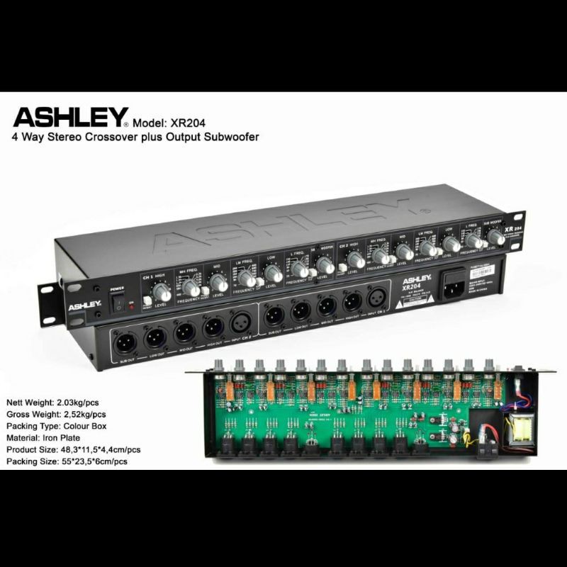 CROSSOVER ASHLEY XR204/XR 204 4 WAY + SUBWOOFER ORIGINAL