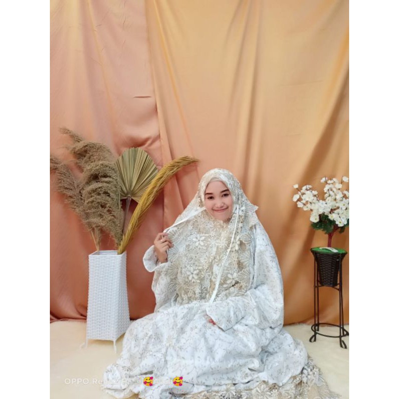 MUKENA SUTRA JEPANG LAJURAN/mukena dewasa/Mukena sutra Jepang original