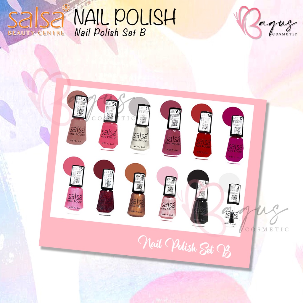 ⭐BAGUS⭐ ( BISA PILIH WARNA) SALSA NAIL POLISH ECER SET B | Kutek / Nail Polish / Cat Kuku