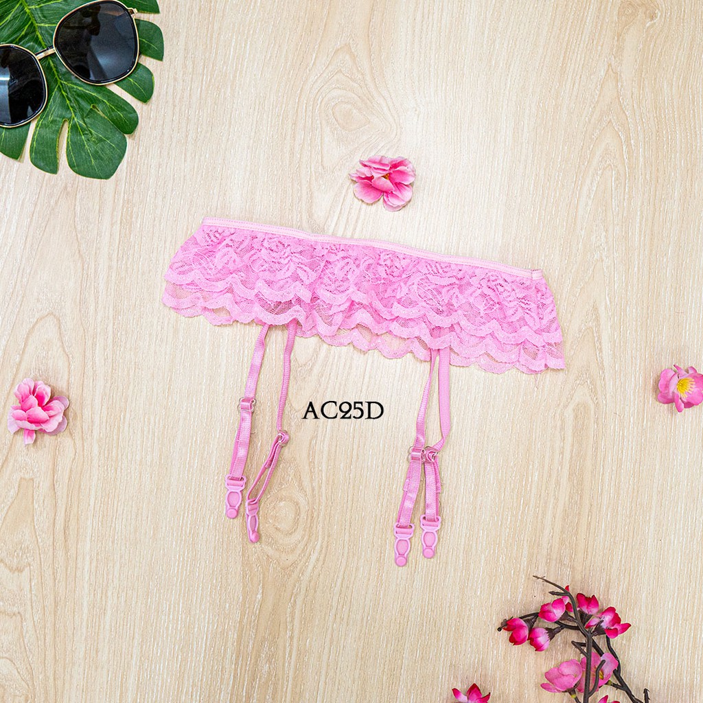 [TOKO TERPERCAYA] STOCKING SEXY + GARTER BELT SABUK PAHA LACE SOFT PINK AC25D