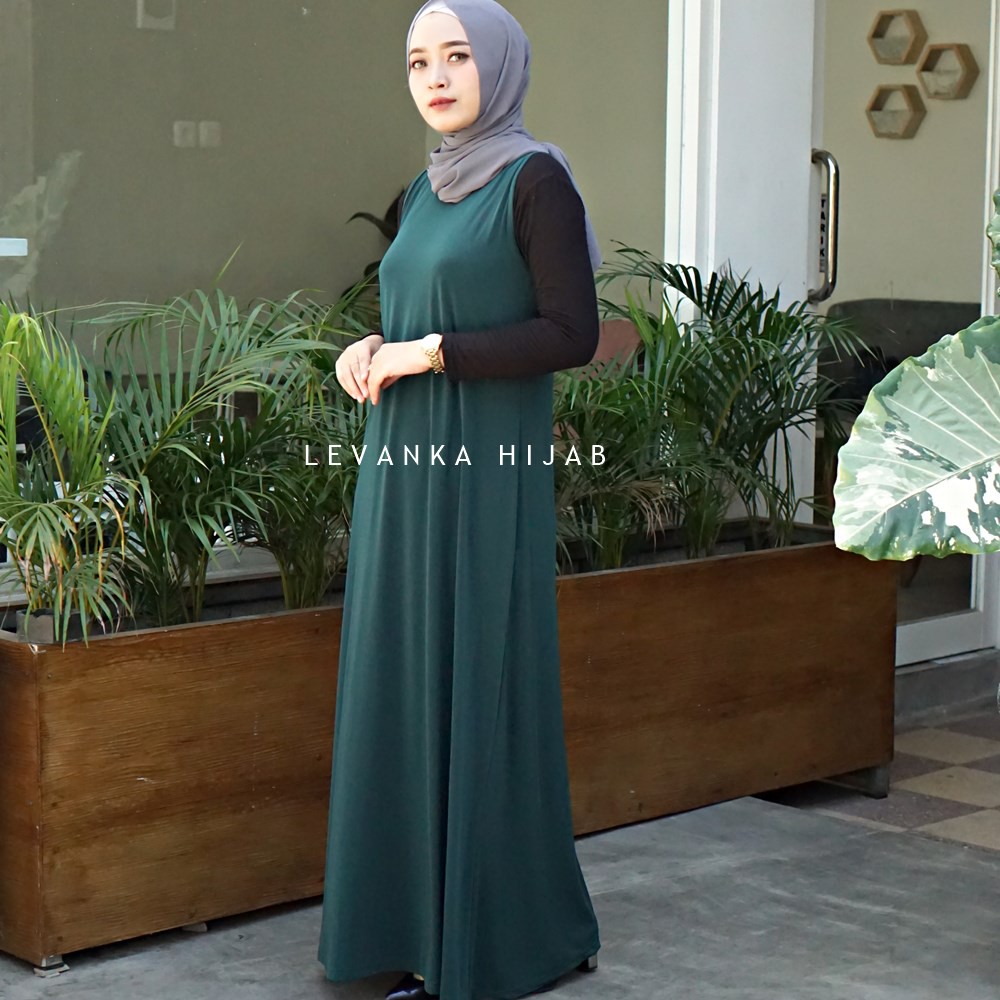 Yukensi polos / gamis tanpa lengan / Gamis yukensi / Inner Dress Jersey Korea Premium