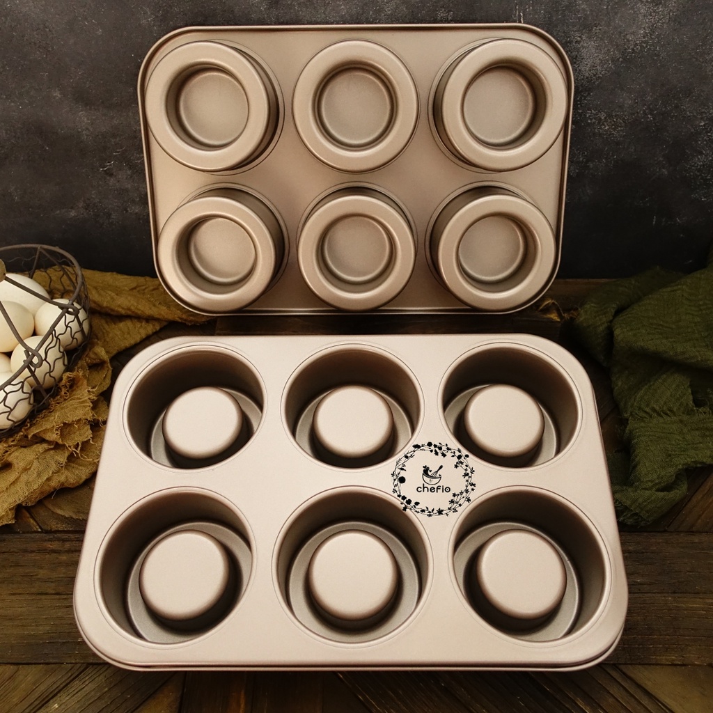 Chefio Loyang Bowl Maker Cupcake Muffin 6 Cup / Loyang Mangkuk Premium