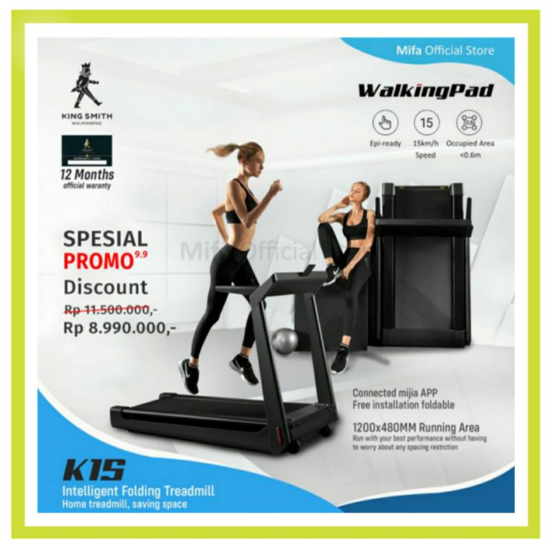 Xiaomi Kingsmith K15 Intelligent Folding Treadmill Smart Foldable Gym