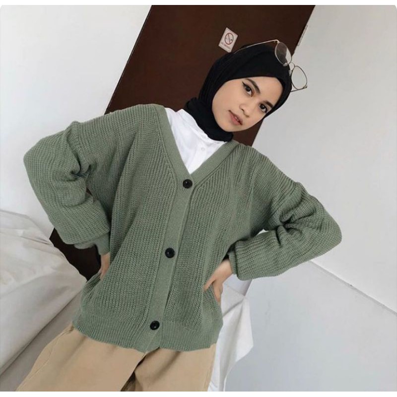 button knit cardigan rajut  premium outerwear kancing 