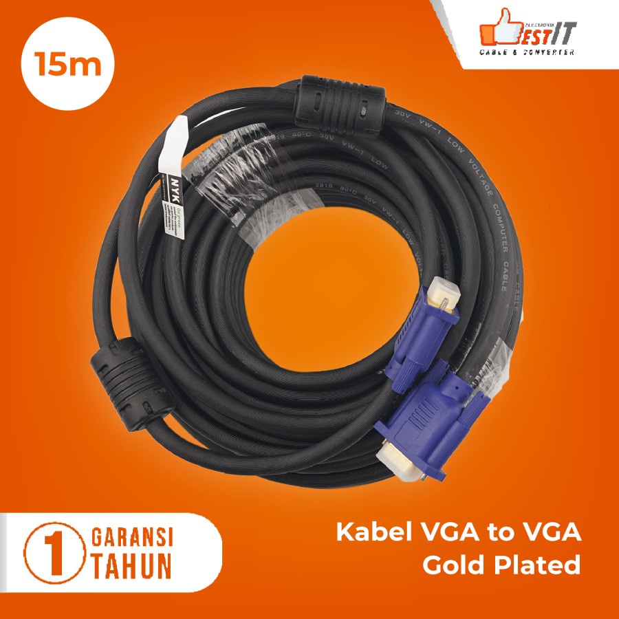 Kabel VGA Gold Plate High Quality 15 Meter NYK