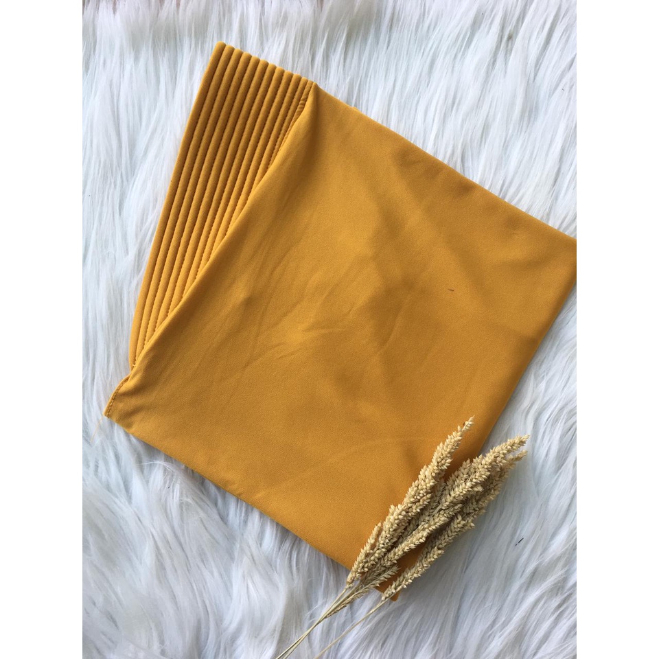 Khimar instant Hijab sport jersey premium grade A panjang menutup dada/ jilbab olahraga-MUSTARD