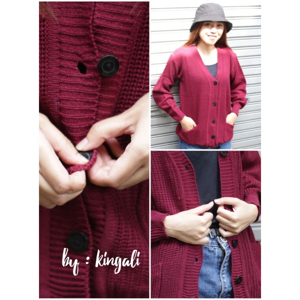 MARISKA CARDIGAN OVERSIZE RAJUT LENGAN PANJANG WANITA BAHAN TEBAL KANCING 5 OUTER KARDIGAN KEKINIAN-8