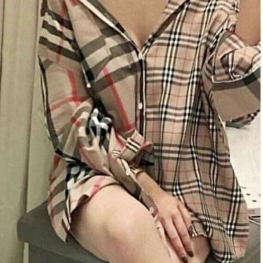 ➩ kemeja blueberry kombinasi ☚