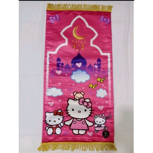 Sajadah Anak Karakter Hello Kitty Rumbai Terbaru