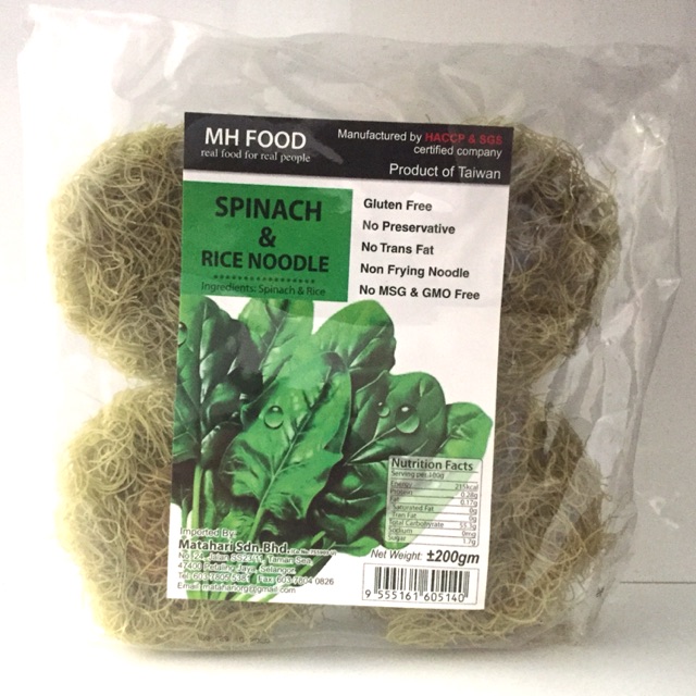 

MH Food Spinach & Rice Noodle 200gr