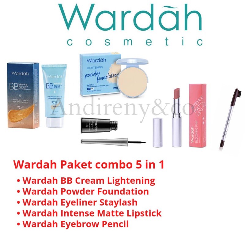 WARDAH PAKET MAKEUP COMBO 5 IN 1
