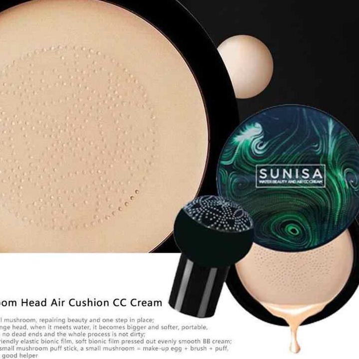Readi lagi [ Bisa COD ] ORIGINAL Barcode SUNISA Air Cushion BB Cream / Foundation / BB Cushion Glowing  Bedak Padat Anti Air Sunisa Mushroom Head Air Cushion Korea [KODE66]