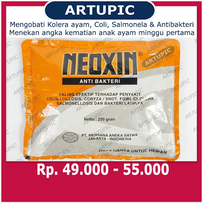 Neoxin 250 gram Obat Hewan Ternak Unggas Ayam OTC Kolera Coli Salmonela Antibakteri Pencernaan