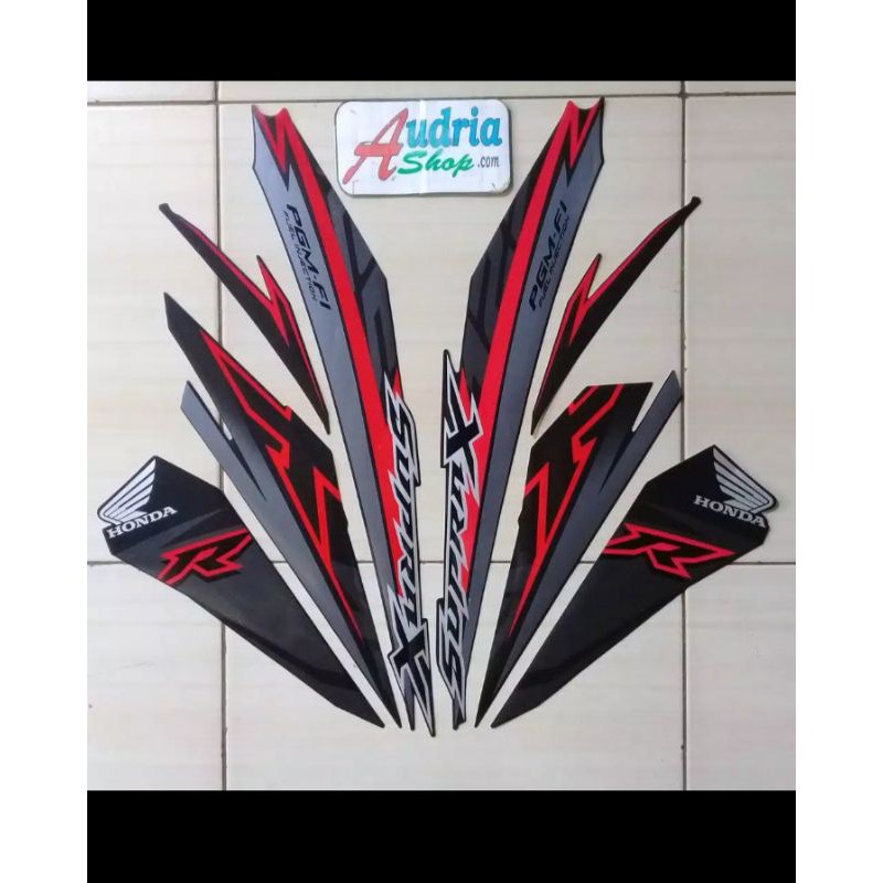 Striping stiker Supra x 125 fi 2018 hitam full Asli