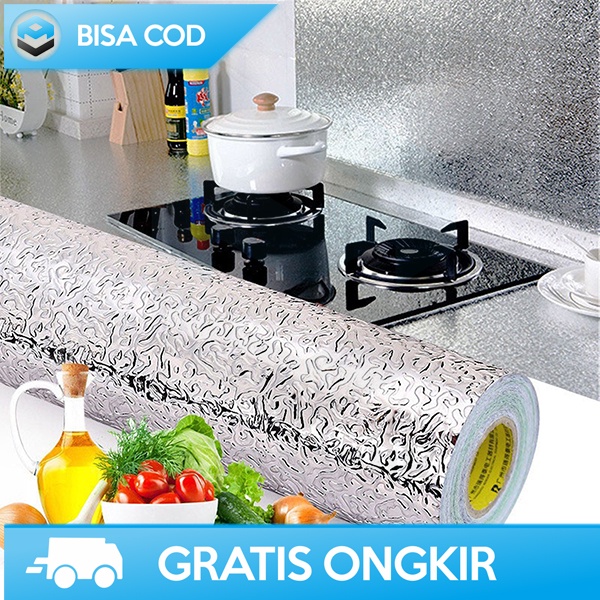 STIKER DINDING ALUMINIUM FOIL ANTI MINYAK AWOO YK-292 ORIGINAL WALLPAPER DINDING ANTI MINYAK DAN AIR UNTUK DAPUR