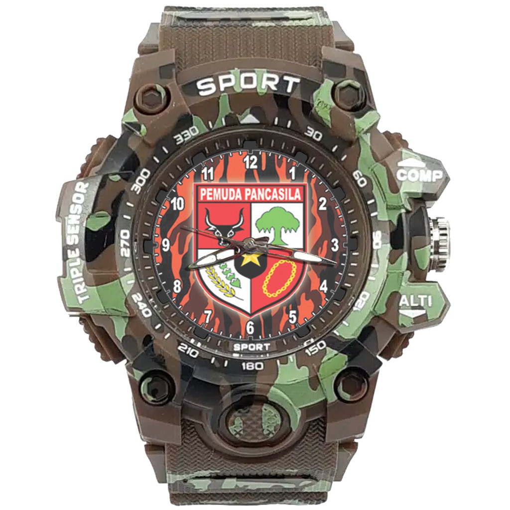 {Istimewa} Jam Tangan Pemuda Pancasila (PP) Coklat Army - Water Resistant