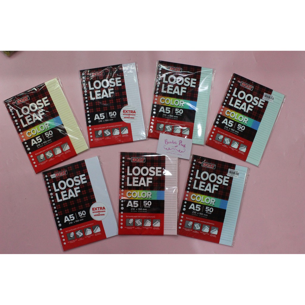 

KERTAS BINDER Loose leaf isi binder A5 / 20ring BIG boss