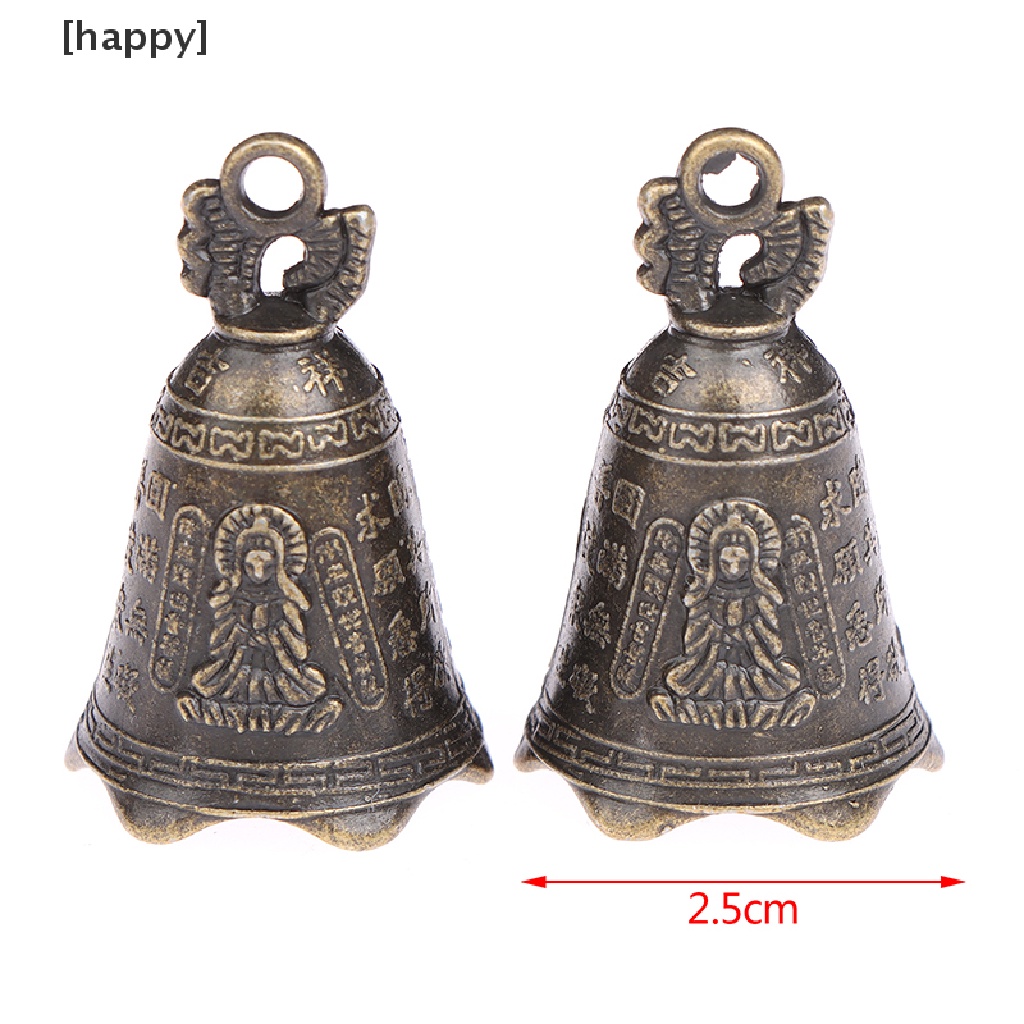 HA Antique Bell Chinese Mini Sculpture Pray Guanyin Buddha Bell Shui Feng Bell ID