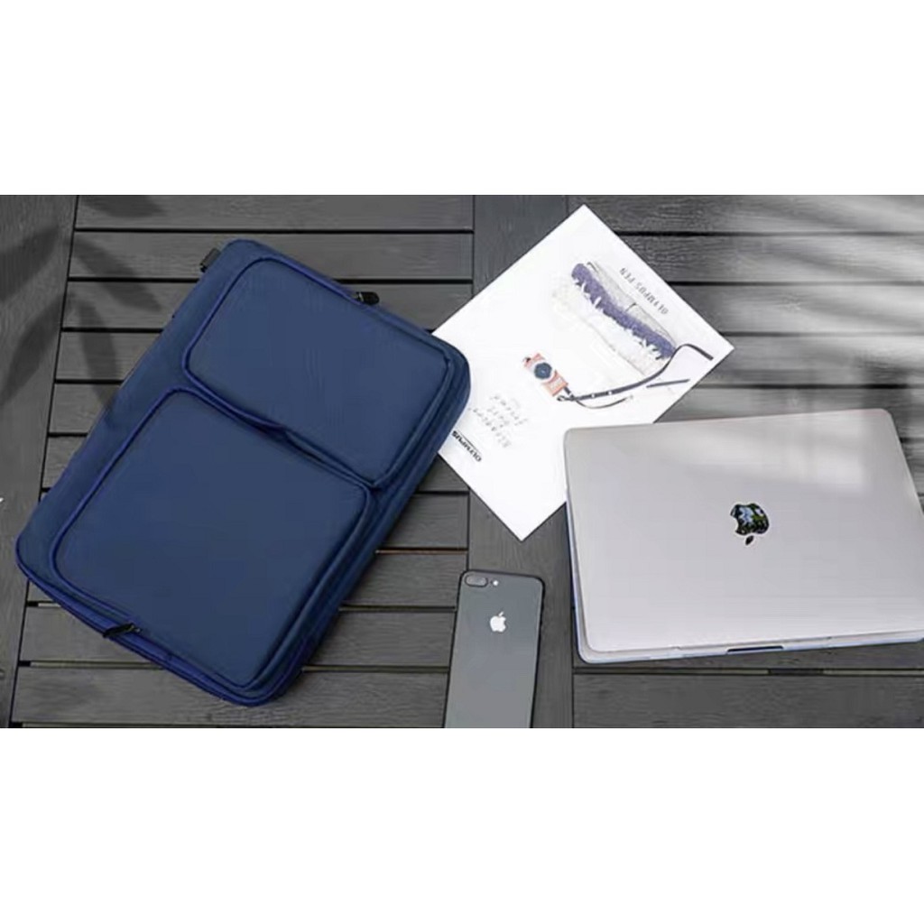 Tas Laptop Selempang Extra Protective Case Double Pocket 14 15 inch