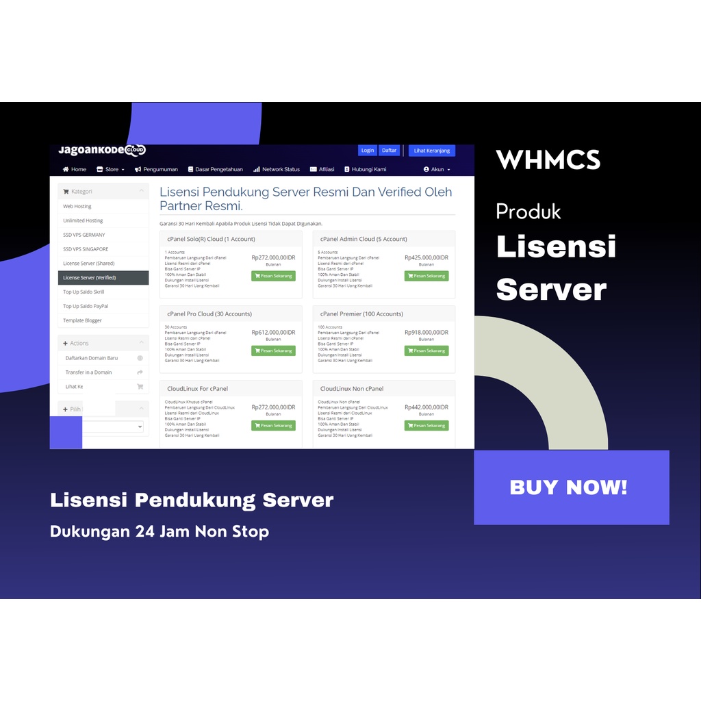 Lisensi WHMCS LifeTime Unlimited Client