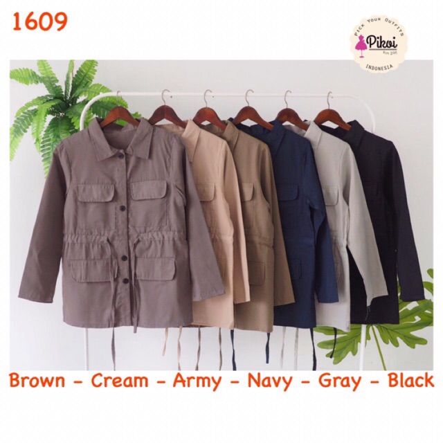 Jaket parka cewek murah / parka katun import / outer hijab murah / jaket cewek / parka hoodie / 1609