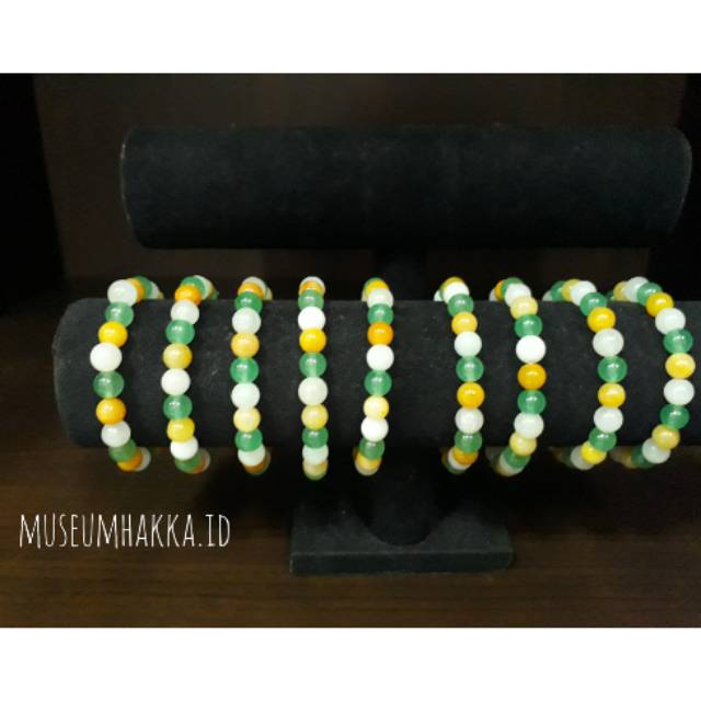 Gelang jade kombinasi/giok hijau/giok kuning/giok putih