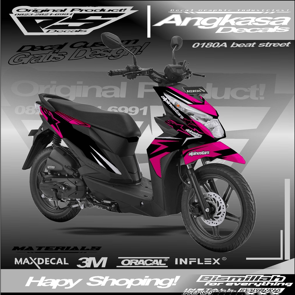 0180A DECALS STIKER FULLBODY CUSTOM MOTOR BEAT STREET 2019