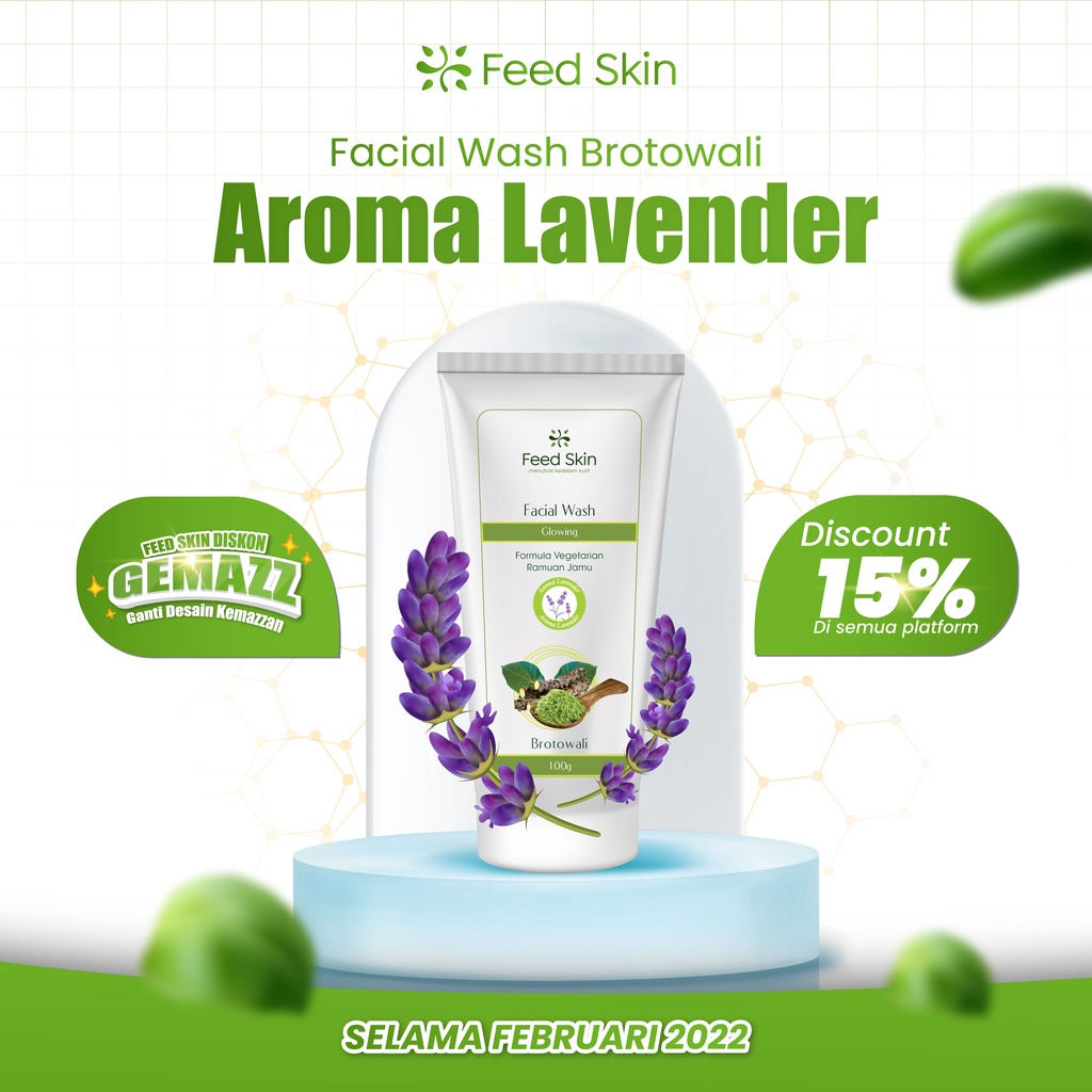 FEED SKIN Facial Wash Brotowali Aroma Lavender Original Natural Bpom Untuk Pria