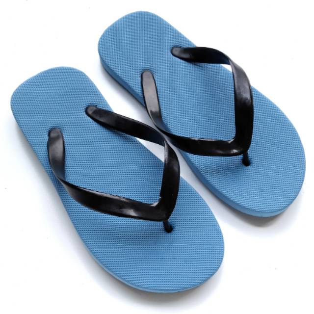 Sandal Jepit Polos | Sendal Spon Casual Cowo biru muda