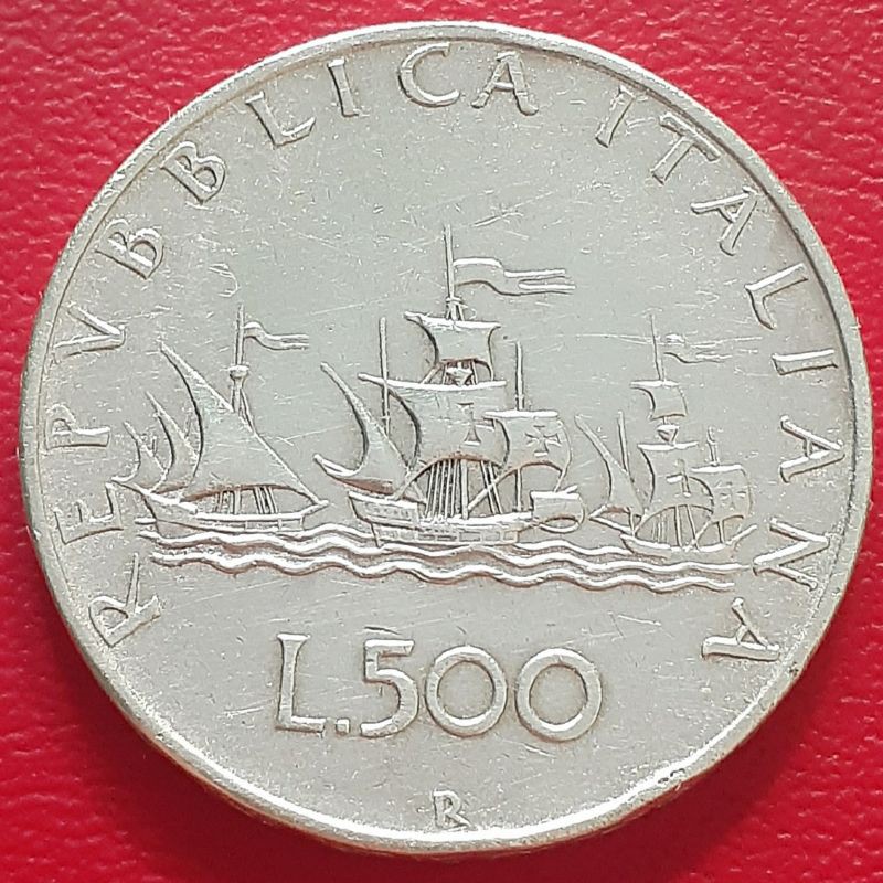 Uang Koin Perak Kuno 500 Lire Italia Tahun 1960 Silver Coin