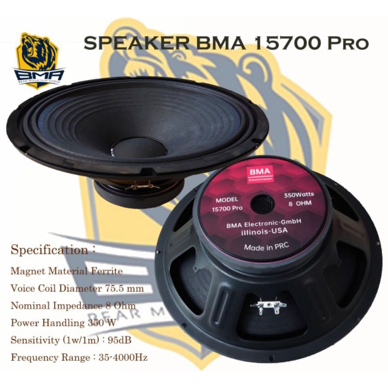 SPEAKER BMA 15 INCH SPIKER BMA 15700 PRO ORIGINAL