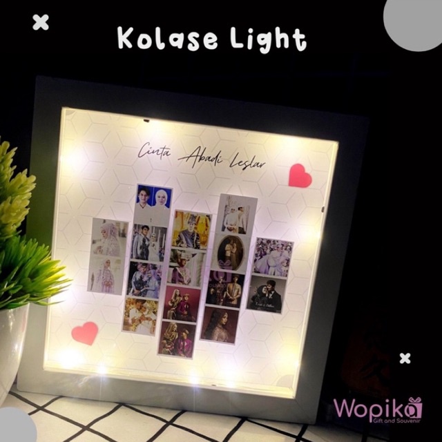 kado viral KOLASE LIGHT FRAME by Wopika Creative | hadiah birthday anniversary, graduation, ldr, dll