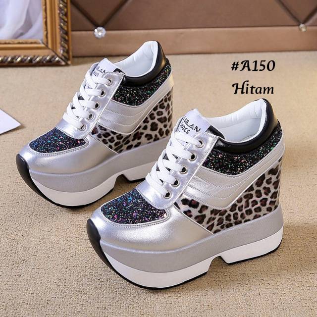 Sepatu Wedges Wanita Impor Glitter Korea #A150