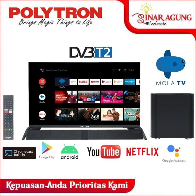 POLYTRON SMART ANDROID DIGITAL TV 32INCH PLD 32BAG9953 + SOUND BAR