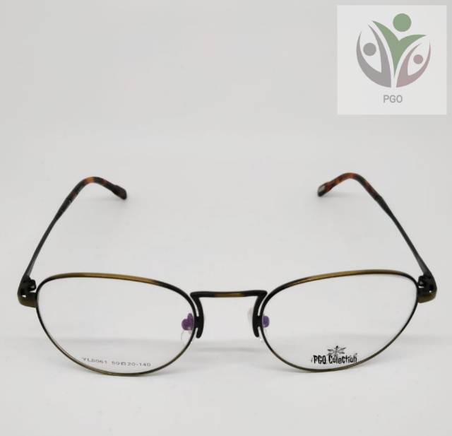 Kacamata Frame Metal bulat ovale pria wanita burning colour yl6061