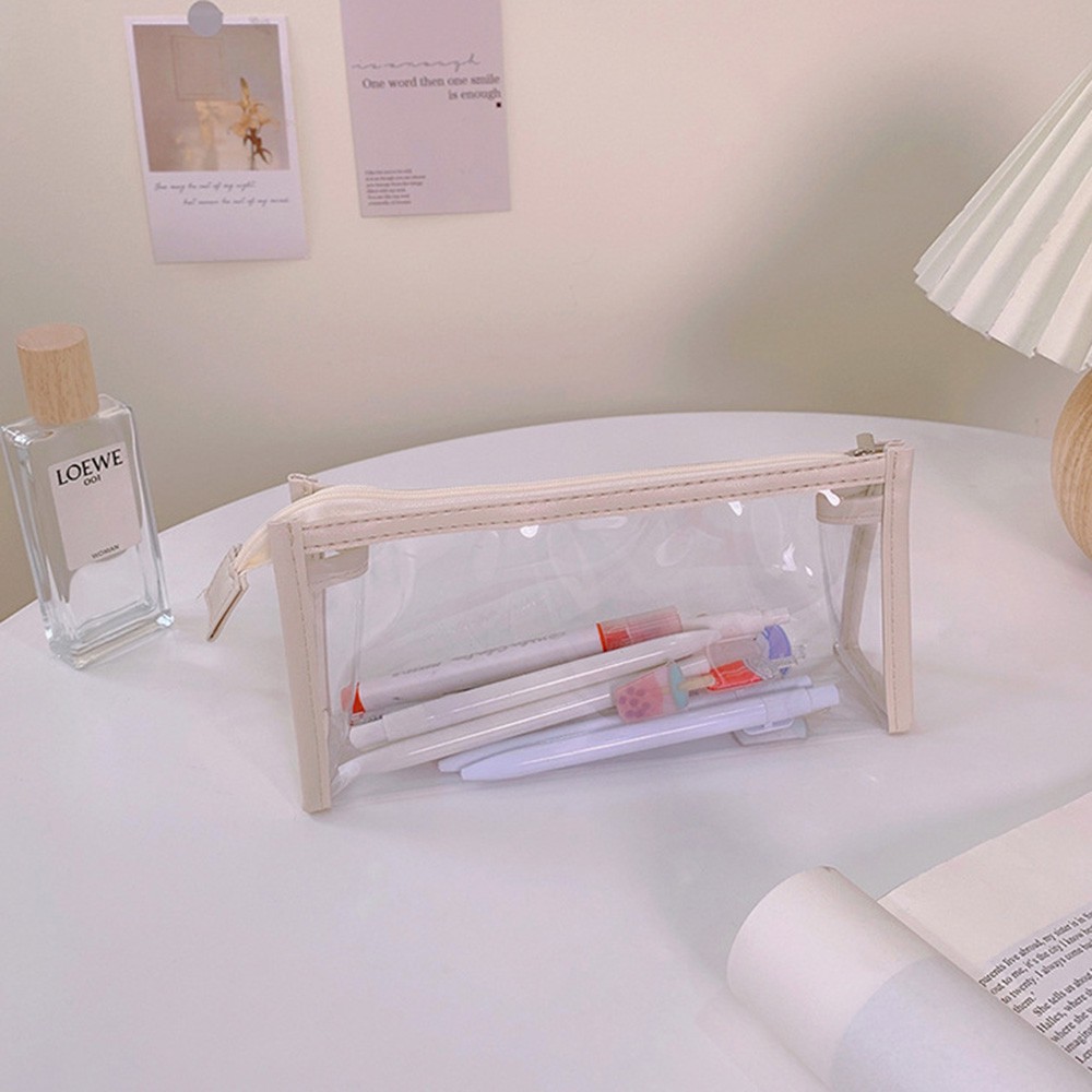 Tempat Pensil Transparan Anti Air Ukuran Besar Untuk Pelajar