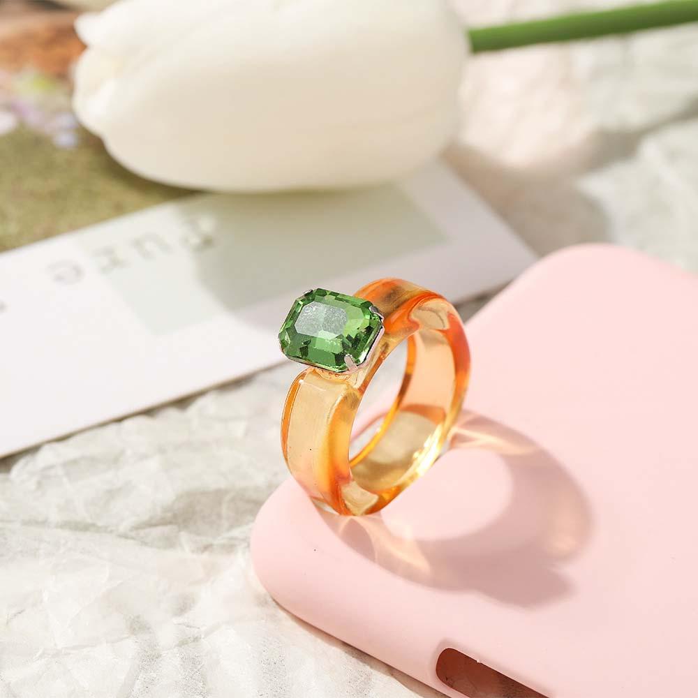 Agustinina Cincin Jari Retro Vintage Wanita Gadis Keren Akrilik Fashion Perhiasan
