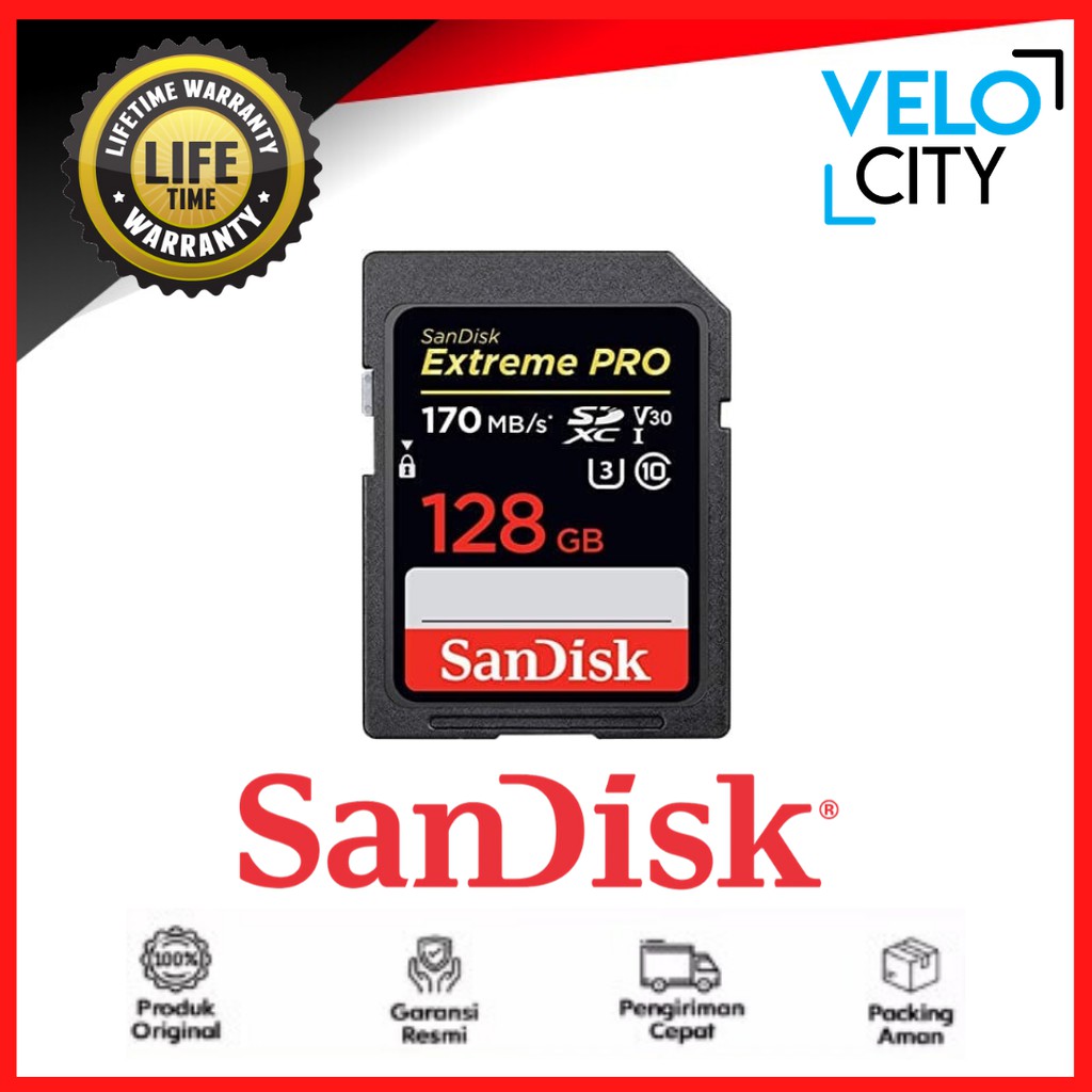 SD Card SanDisk UHS-I SDH SDX SanDisk Extreme PRO 128GB 170 Mb/s Original