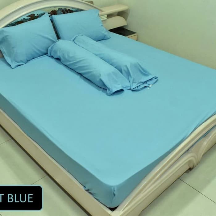 Sprei Single 90x200 cm Polos Biru Muda