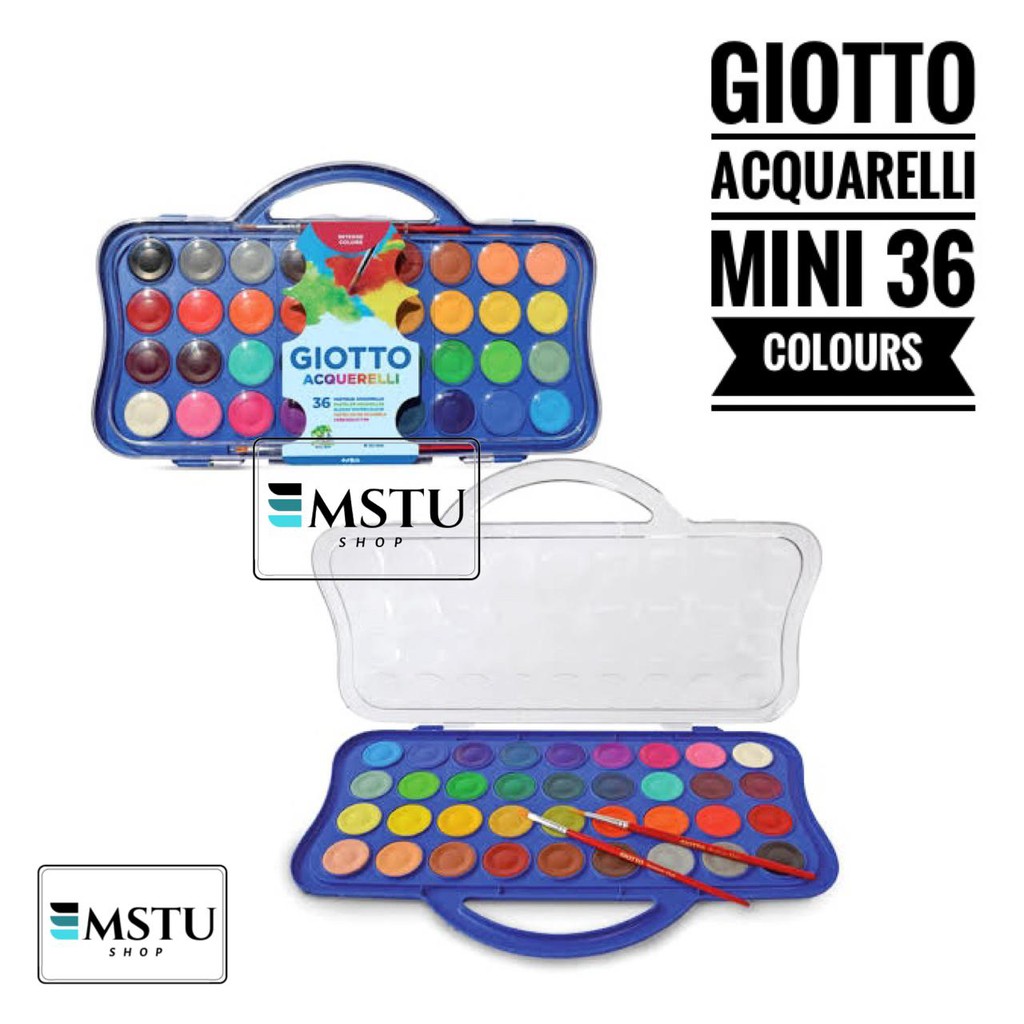 

Giotto Acquarelli Mini 36 Colours (Water Color Cake /Cat Air/ Kuas/ Melukis/ Lukis)