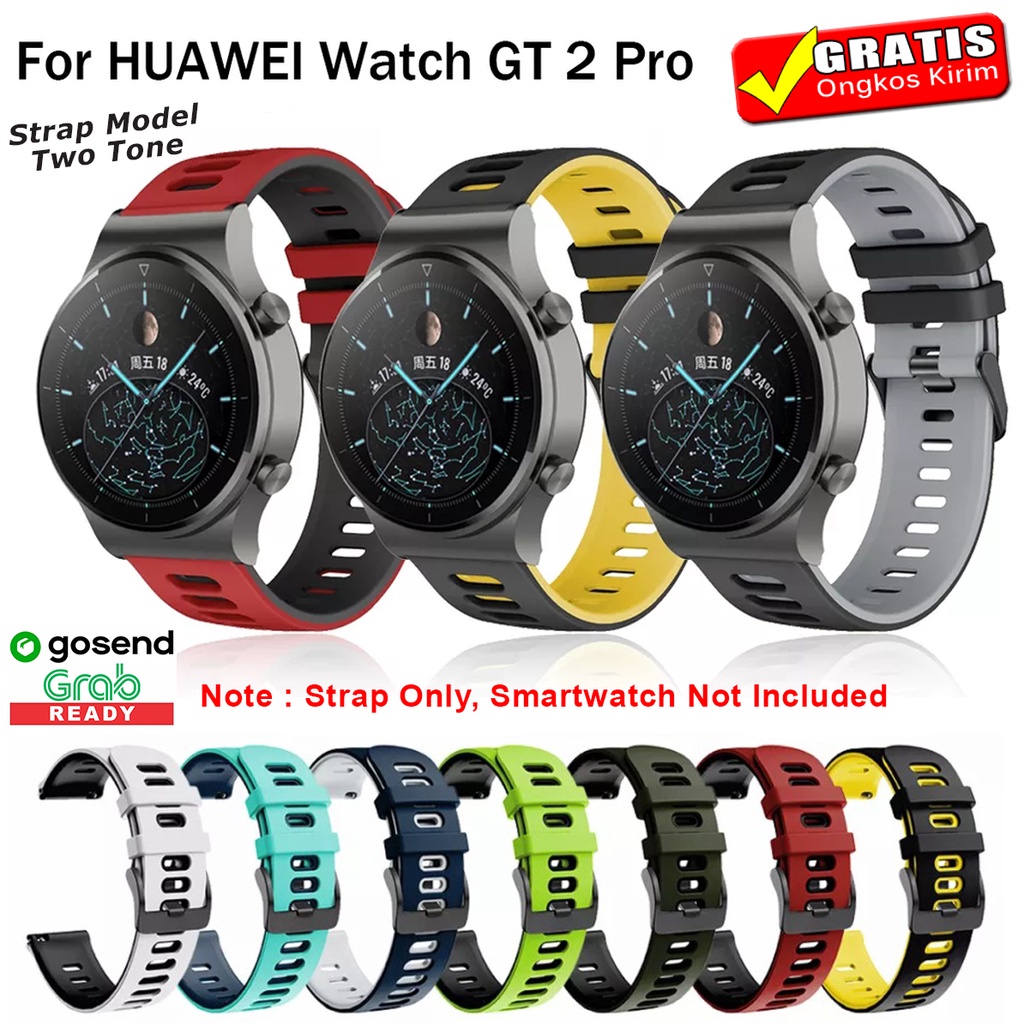 STRAP TALI JAM RUBBER TWOTONE HUAWEI WATCH GT 2 PRO GT2 PRO LUG SIZE 22MM
