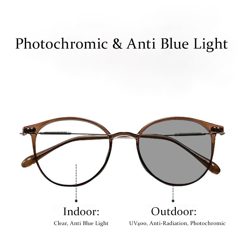 Kacamata Photochromic Anti Radiasi UV400 Untuk Pria / Wanita