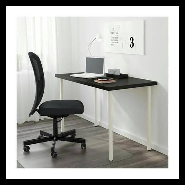 Terlaris Meja Kerja Modern, Hitam-Cokelat, Putih, 120X60 Cm ,Linnmon /Adils Promo