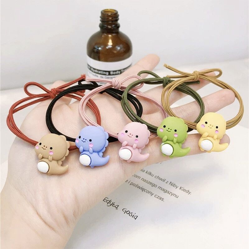 MURMURE.ID | IKAT RAMBUT ALA KOREA MOTIF DINOSAURUS KUNCIR CANDY IMPORT MURAH KARET RAMBUT DINO HA059-3